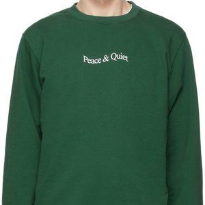 Museum of Peace & Quiet SSENSE Exclusive Green Word Mark Sweatshirt - Size L